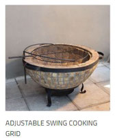 Swing grid for boma firepit